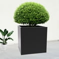 thumbnail image 4 of Miumaeov Outdoor Planter Box, Cube Steel Large Planter, Black Metal Square Indoor Flower Pot, Heavy Duty Modern Commercial Residential Planters, 4 of 7