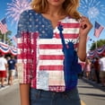thumbnail image 4 of vigerkar 250 Anniversary USA Shirt Women 3/4 Sleeve V-Neck 250 Years T-Shirt 250th American Patriotic Tops 1776-2026 Tshirts (Watermelon Red, 3XL), 4 of 8