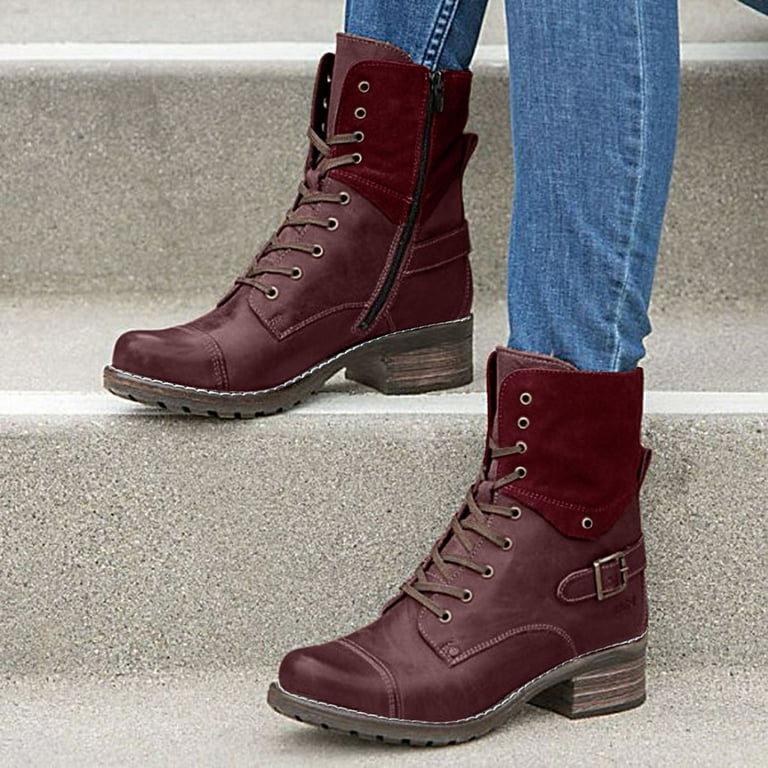 No heel combat boots best sale