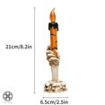thumbnail image 2 of Luxtrada Halloween Skull Candle Holder Light Skeleton Ghost Hand Flameless Candle Lamp Party Bar Decoration Lamp (Orange), 2 of 10