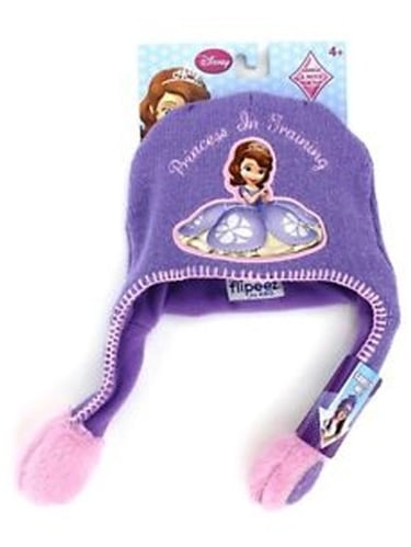 Disney Sofia the First Little Girls Size 4 6 Purple Winter Flipeez Hat NEW 