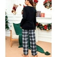 thumbnail image 5 of U2SKIIN Women Fleece Pajama Pants, Comfy Plaid PJ Bottoms For Women with Pockets Soft Warm（Black-White Plaid, Medium）, 5 of 6