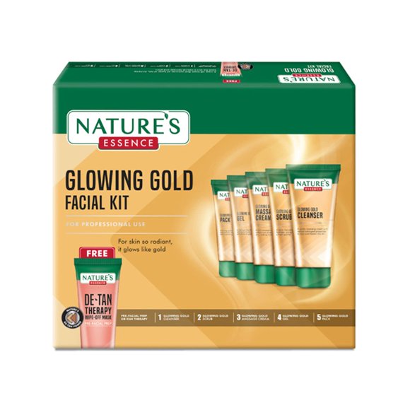 NATURE'S ESSENCE Glowing Gold Facial Kit, White, 600 g