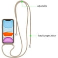 thumbnail image 3 of Crossbody Case for iPhone 11,iPhone 11 with Lanyard Strap Protective Case Adjustable Neck Rope Liquid Silicone Soft Cover for iPhone 11 6.1 Inch,Brown, 3 of 5