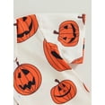 thumbnail image 5 of Toddler Boys Halloween Outfits Short Sleeve Pumpkin Print Tops Button Down Lapel Shirt + Shorts Thanksgiving Clothes Set, 5 of 7