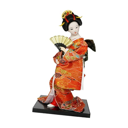 12'' Japanese Kimono Geisha Doll Asian Doll for Home Ornament A