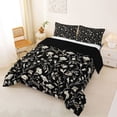thumbnail image 2 of Erosebridal Vintage Flower Full Size Comforter Sets for Women, Black Beige Bedding Sets, Black Reversible, 3pcs, 2 of 6