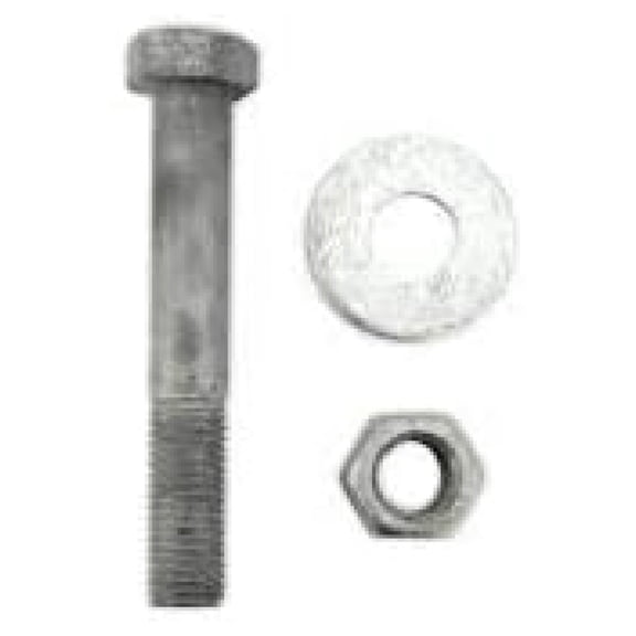 1/2"-13 x 11" Hot Dipped Galvanized Hex Bolt w/Nuts & Flat Washers, Grade A, 6" Thread, Under-Sized, Quantity 25 - by ,