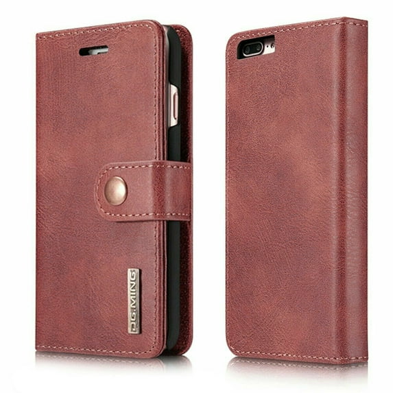 For iPhone SE 2022 / iPhone 8 7 Case, Mignova Genuine Leather Magnetic Closure Wallet Case Cover with kick stand, ID & Credit Card Pockets for Apple iPhone 8 7 iPhone SE 2020 2022 4.7 inch - Red