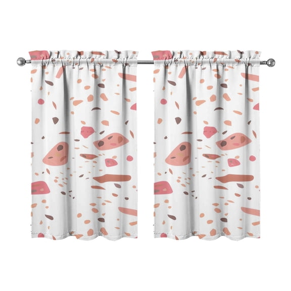 Abstract Colorful Geometric Kitchen Curtains - Vintage Tier Cafe Curtains for Bathroom Living RV Rod Pocket Window Drapes 36 Inch 2 Panels Set 28"x36" Window Treatment Tiers