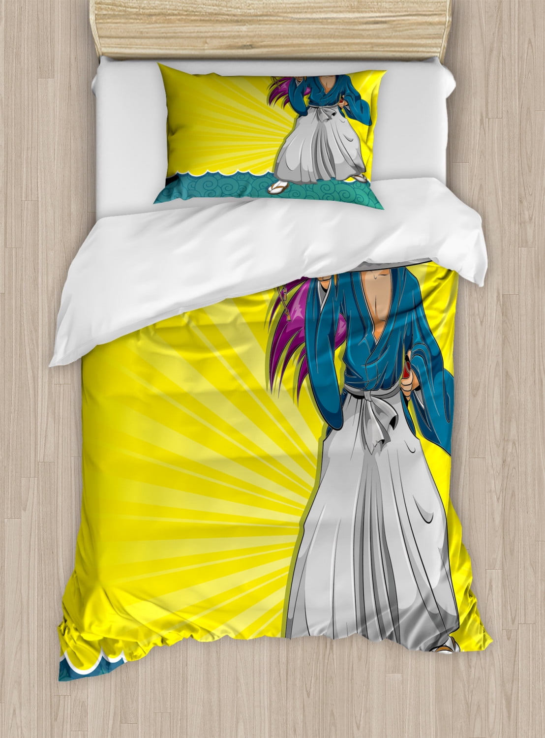 Anime Twin Size Duvet Cover Set Manga, Character Twin Bed