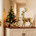 thumbnail image 5 of Christmas 2Pcs Christmas Reindeer Sculpture Electroplating Gold Resin Elk Statues - Christmas Ornaments Decor for Home Office Romme - Best Gifts for K*ids Women Men! Under 20 Dollars!, 5 of 11
