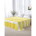 thumbnail image 5 of Yellow Striped Queen Size Flat Sheet, Wrinkleproof & Fadeproof Cooling Flat Bed Sheet Only, Modern Simple Monochrome Geometric White Breathable Soft Bedding Top Sheets 90 x 102 Inches, 5 of 8