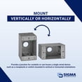 thumbnail image 2 of Sigma 3901287 4.5 in. Rectangle Metallic 1 Gang Weatherproof Box, Gray, 2 of 2