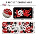 thumbnail image 3 of Valentines Day Dog Cat Paw Print Kitchen Rugs Set of 2, My Valentines Has Paws Red Love Hearts Kitchen Mats Decor, Anniversary Wedding Floor Door Mat Home Decorations - 17x29 and 17x47 Inch, 3 of 6