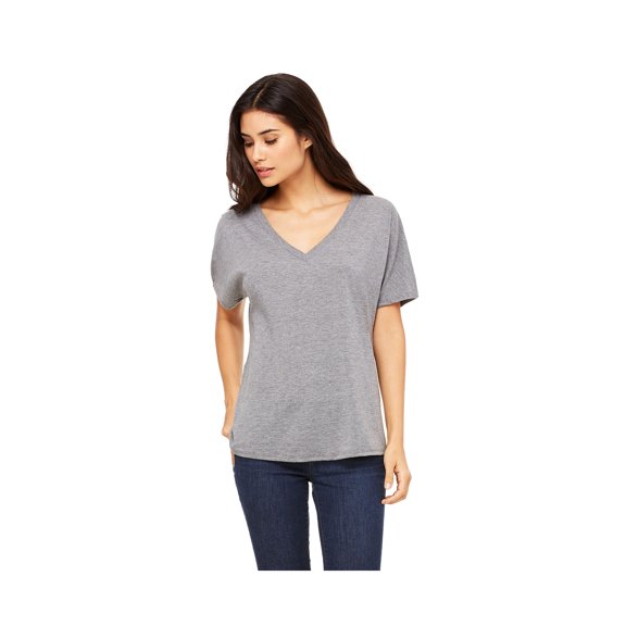 Bella Canvas Women's Curved Bottom Slouchy Fit V-Neck T-Shirt, Style B8815