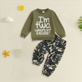 thumbnail image 2 of HCNTES Baby Boy Winter Clothes Toddler Boys Clothes Fall Winter Outfit Sets 12M 18M 2T 3T 4T 5T 2Pcs Set Boys Long Sleeved Solid Color Crewneck Letter Printed Sweatshirt Trousers Suit, 2 of 4