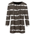 thumbnail image 4 of WTXUE T-Shirts 3/4 Sleeve, Crew Neck Shirts for Women's Button up 3/4 Length Sleeve T Shirt Top Striped Casual Tops for Women Dark Gray/Striped L, 4 of 4