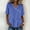 #052-Blue, variant on Womens Tops Short Sleeve V Neck Trim Button Decor Flowy Shirt for Summer Casual Gift