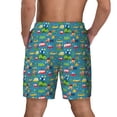 thumbnail image 2 of Haiem Cars Transportation Mens Swim Trunks with Compression Liner 2 in 1 Swimming Shorts Stretch Swimwear Quick Dry,Board Shorts-Large, 2 of 9