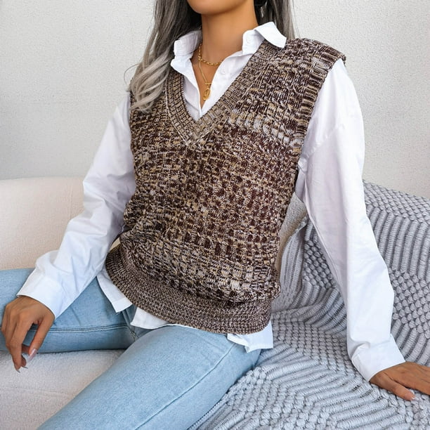 Pull Sans Manches Femme - Débardeur Côtelé Boutonné Avec Poches - 80% Viscose, 20% Polyamide - Été