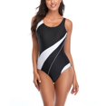 thumbnail image 3 of Women's One Piece Swimsuit Fashion Sports Solid Color with Removable Bra Pads No Underwire for Beach Swimming Vacation,White,XL, 3 of 9