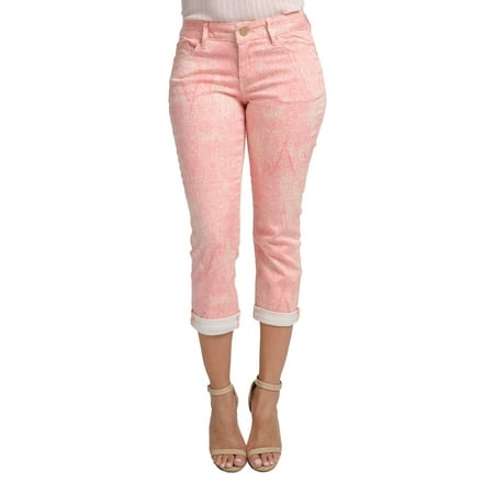 Button Cuff Pants - miss halladay women's light plum stretch twill tree skin print capri 5 pocket pants cuffed hem