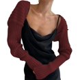 thumbnail image 1 of ORUYROP Boléro Pull pour Femmes Tenue d'Automne Cardigan Court en Tricot Manches Longues Y2K Ouvert devant pour Sortir, 1 of 3