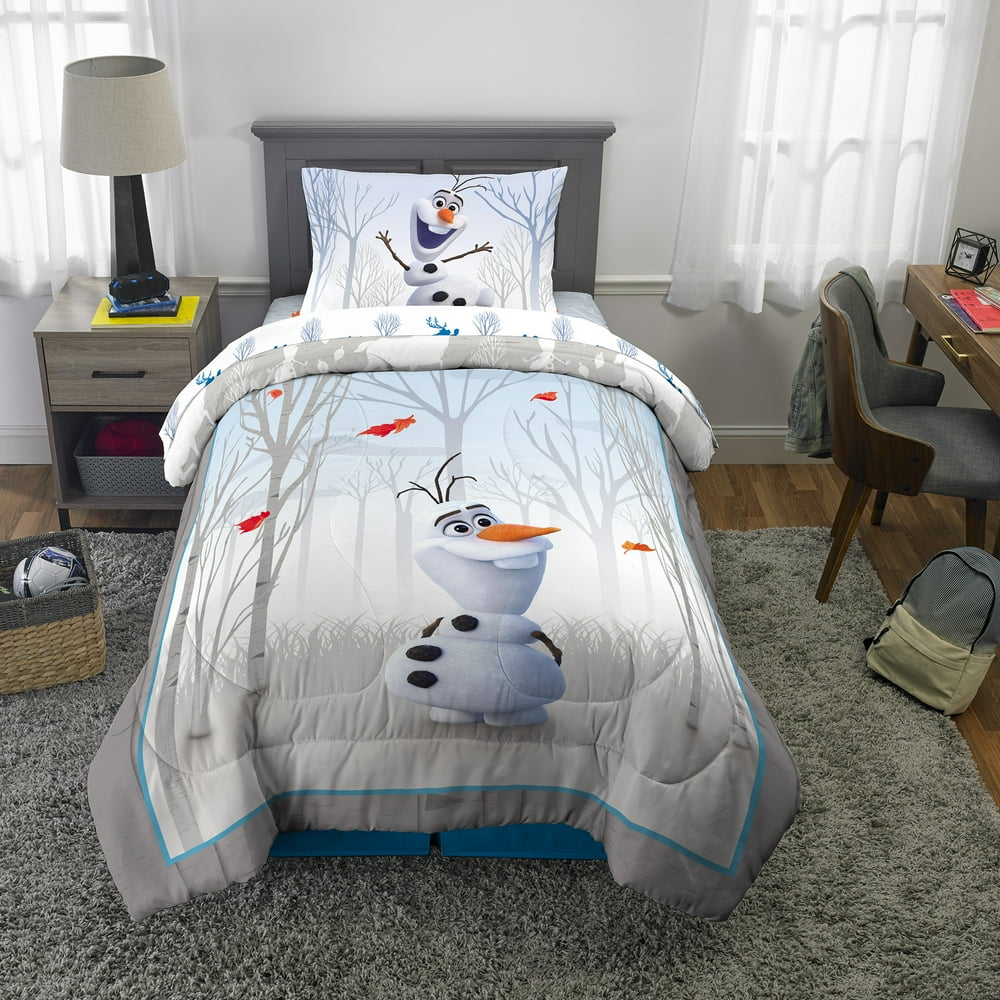 Frozen 2 Olaf Bed-in-a-Bag, Kids Bedding Bundle Set, 4-Piece Twin