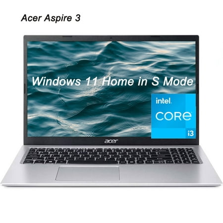 Acer Aspire 3 15.6" FHD Laptop, Intel Core i3-1115G4, 4GB DDR4, 128GB SSD, ‎Intel UHD Graphics, Windows 11 Home in S Mode