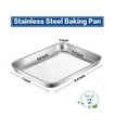 thumbnail image 5 of Baking Sheets Set of 2, Topboutique Cookie Sheets 2 Pieces & Stainless Steel Baking Pans & Toaster Oven Tray Pans, Rectangle Size & Non Toxic & Healthy & Easy Clean… （9 x 7 Inches）, 5 of 7