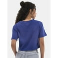 thumbnail image 3 of No Boundaries Cropped Boxy Cotton Tee with Short Sleeves, Women's, 3 of 5