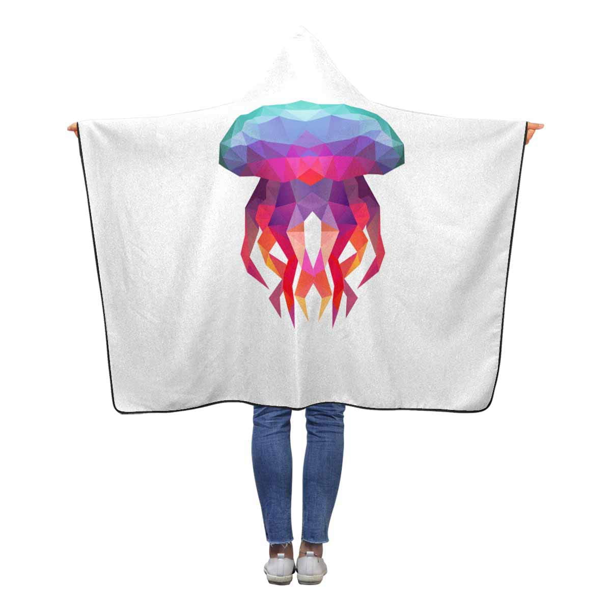 HATIART Abstract Polygonal Jellyfish Hooded Blanket 50x60 inches Kids ...