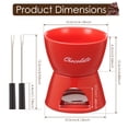 thumbnail image 2 of Fkszll 2026 New Fondue Pot Set with 2 Forks Ceramic Butter Warmer Set Premium Tea Light Porcelain Melting Pot for Chocolate Cheese Caramel Dishwasher Safe (Red), 2 of 15