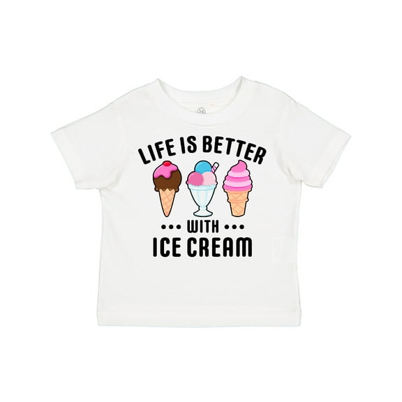 Inktastic Life is Better with Ice Cream Boys or Girls Toddler T-Shirt