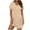 Khaki, variant on RYRJJ Summer Casual Dresses for Women Mini Vacation Dress V-Neck Short Sleeve Split Hem Beach T-Shirt Dress(Black,L)