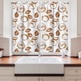 thumbnail image 2 of Ambesonne Coffee Kitchen Curtains, Java Stains Watercolor, 55"x39", Pale Brown White, 2 of 3