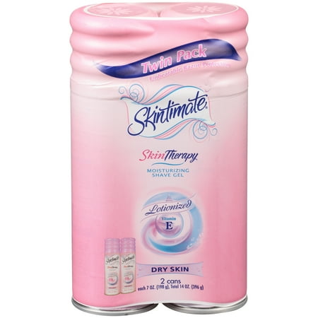 Skintimate Skin Therapy Dry Skin Moisturizing Women's Shave Gel With Lanolin And Vitamin E Twinpack - 14 oz