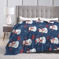 thumbnail image 6 of Snowman Christmas Blanket, Winter Holiday Snowflake Throw, Festive Red Bow Fleece Blanket for Christmas Home Decor Gift 50x40, 6 of 6