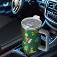 thumbnail image 6 of Green Christmas Santa and Snowman Pattern Tumbler with Handle and Lid,40oz Double Wall Vacuum Insulated Tumbler,Cups Gift for Women and Men, 6 of 7