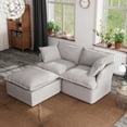 thumbnail image 6 of Indecor Home Sectional Sofa Loveseat 2 Seater with Ottoman Convertible Couch Down Filled Comfy Sofa for Living Room Gray, 6 of 11