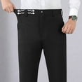 thumbnail image 5 of Wyobmus Dress Pants for Men Stretch Wrinkle Free Tapered Pants Solid Elastic Waist Button Business Suit Pants,S-5XL Black, 5 of 7