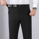 thumbnail image 4 of Pantalones de traje casuales con bolsillos y botones de color liso para hombre, 4 of 6