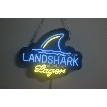 Queen Sense 10" Vivid Custom Landsharks Lager Beer LED Sign Neon Sign Light Lamp Beer Pub Bar Man Cave Artwork Handmade Wall Decor Gift W110LSLB-NLED