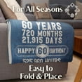 thumbnail image 4 of LHSHID 60th Birthday Gifts Blanket Bed Flannel Plush Throw Birthday Presents for Party Milestone Christmas Blue Numbers 60x80in, 4 of 5