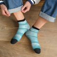 thumbnail image 3 of Naloa Teal Turquoise Wood Ankle Socks for Women Non Slip Socks No Show Socks Classic Low Cut Casual Socks Casual Socks, 3 of 7