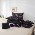 thumbnail image 6 of jejeloiu Kawaii Cute Bowknot 7-Piece Twin Bedding Sets,Chic Ribbon Bow Tie Bedding Comforter Set,Pink Black Sheet Sets For Girls,Microfiber Bedroom Decor Reversible, 6 of 8