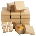 thumbnail image 1 of 24 cajas de papel maché, cajas de regalo pequeñas cuadradas con tapas, cajas vacías de cartón kraft de 3,9 pulgadas para joyería, contenedores de papel sin terminar para pintura y manualidades, 1 of 6
