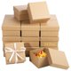 thumbnail image 1 of 24 cajas de papel maché, cajas de regalo pequeñas cuadradas con tapas, cajas vacías de cartón kraft de 3,9 pulgadas para joyería, contenedores de papel sin terminar para pintura y manualidades, 1 of 6