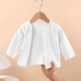 thumbnail image 4 of FRSASU Girls Classic Crew Neck Button Long Sleeve Soft Knit Cardigan Sweater Breathable Stretchy School Outfit Size 6M-4T White, 4 of 8